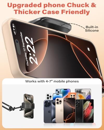 Phone Holder for Bed, Cell Phone Bed Stand Holder for Desk, Headboard, Bed, - Photo 3 sur 8