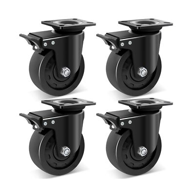 WEIBIDA 8-Inch Heavy Duty Casters Set Of 4 – 6000 Lb Capacity, Polyurethane On Aluminum Wheels