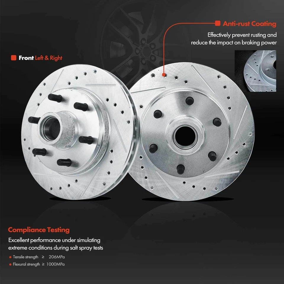 Rotores de freno delanteros perforados para Chevy Express 2500 GMC C2500 Express 2500 6 orejetas Foto 2 de 4