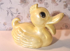 Vintage 1950s Yellow Hard Plastic Duck Rattle Bath Toy Collectible
