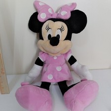 Disney Minnie Mouse 18" Plush Doll Pink Dress White Polka Dot Stuffed D