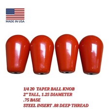 4 Pack Tapered Ball Knobs 1/4-20 X .88 Deep, 2" Tall, 1.25 Diameter