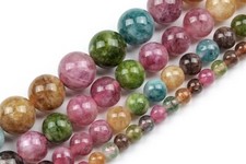 Multicolor Tourmaline Jade Beads Round Gemstone Loose Beads 4/6/8/10MM