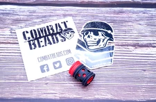 Combat Beads Mini MOAB Bead, Red G10 W/Blackened Titanium