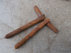 2 Steel 5/8" x 6" Lag Screw Gate - Door Hanging Hinge Pins for Wooden Posts