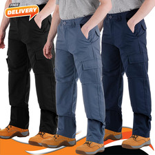 Mens Work Trousers Falcon Cargo Trouser Knee Pad Pockets Combat Working Pants
