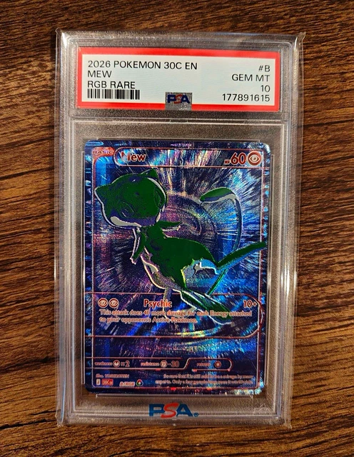 2026 Pokemon TCG Mew Me: 30th Celebration Holo Blue RGB Rare English PSA 10 