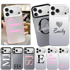 Custom Initials Name Phone Cover For iPhone 17 Pro 15 16 Plus Durable Laser Case