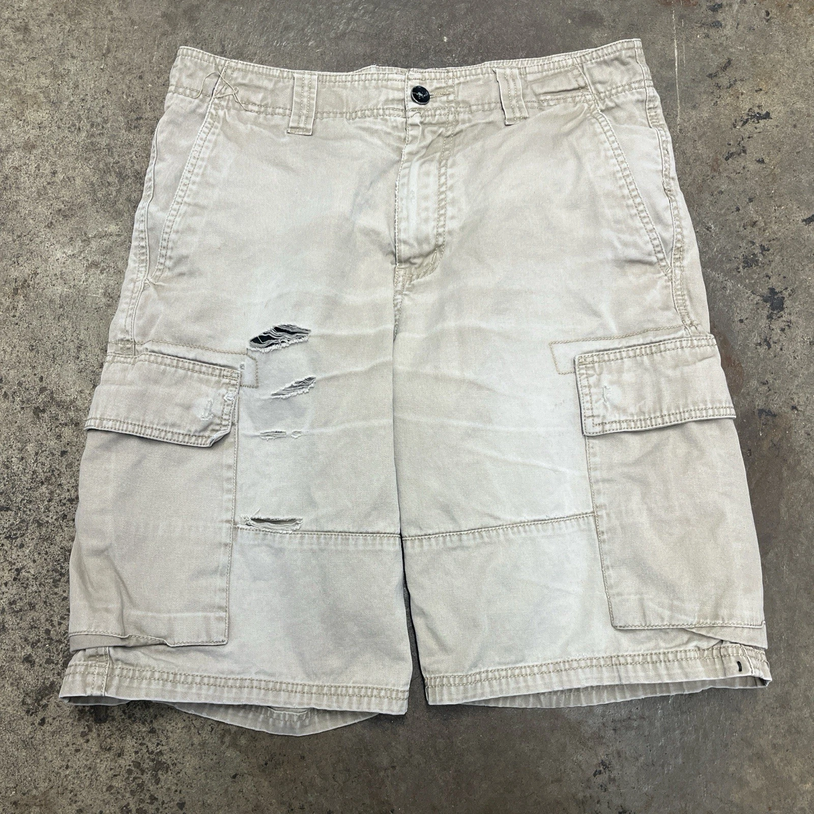Y2K Hurley Cargo Shorts Men’s 30 Distressed Faded Skater Comfortable 00s Grunge