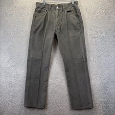 Levis 505 Corduroy Pants Mens 32x30 Gray Regular Fit Straight Leg Stretch Y2K