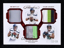 2019 Panini Flawless Ruby 12/15 DK Metcalf Russell Wilson #TP11 Triple Patch 7zf
