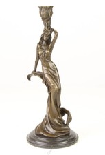 Bronze Skulpture Kerzenständer Klassische Figure Frau Kandelaber nach Milo