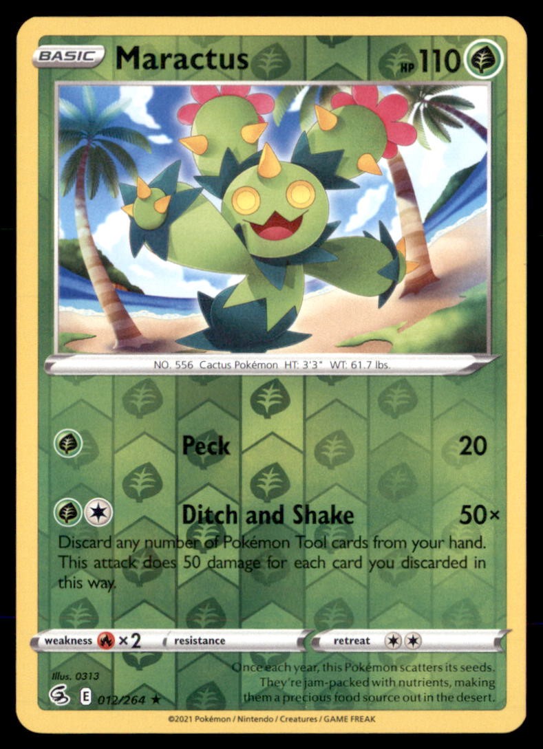 Pokemon Maractus 12/264 Fusion Strike Reverse Holo 4 Card Lot