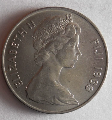 1969 FIJI 10 CENTS - Excellente Pièce - EXPÉDITION GRATUITE - Bin #350 - Photo 1/2
