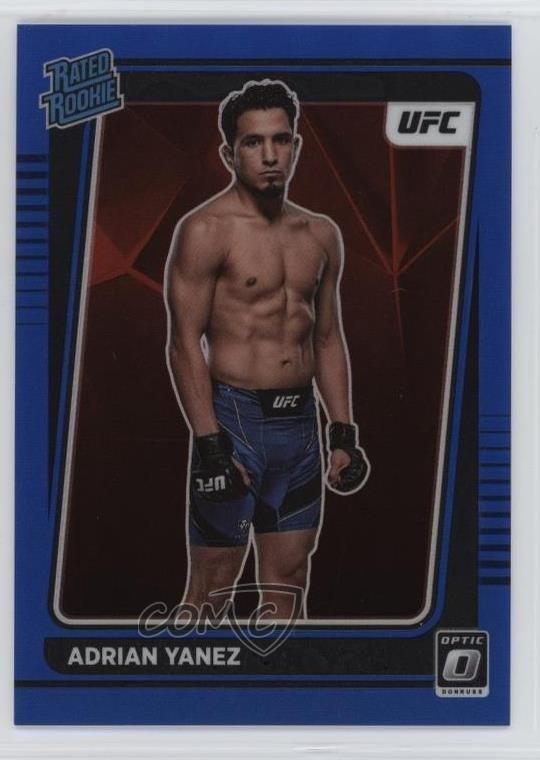 2022 Panini Donruss Optic UFC Rated Rookie Blue Prizm /99 Adrian Yanez #105 14mg