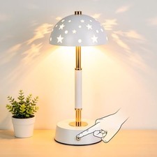 Cordless Touch Lamp, 4000mAh Rechargeable Battery Operated Table Lamp White