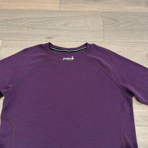 SMARTWOOL Purple Iris Heather Classic Thermal Merino Base Layer Crew Shirt Sz XL - Picture 3 of 16
