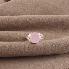 Rose Chalcedony Gemstone 925 Sterling Silver Handmade Jewelry Engagement Ring