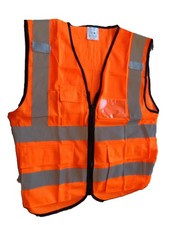 Reflective Safety Vest, Orange Mesh, Men's Small, High Visibility, EUC