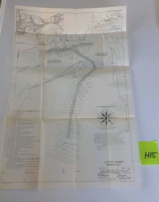 1938 Clinton Harbor Connecticut US Army Corp Engineering Survey Sketch Map GPO