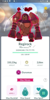 #ad Pokémon Shiny Dynamax Regirock PTC Go 80k Dust $3.10