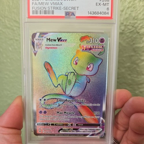 Mew VMAX (Secret) 268/264 Swsh08: Fusion Strike Holo PSA 6