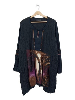 JEAN MARC PHILIPPE Langarm-Bluse Damen Bluse Gr. DE 52 schwarz Casual-Look