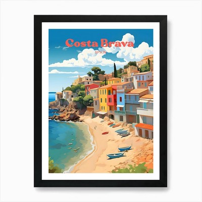 Costa Brava Spain 1 Travel Poster 3 Framed Wall Art Poster Canvas Print Picture
