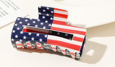 Red White Blue Patriotic Hair Claw Clip for, 4th of July Hair Claw Clip Patri...