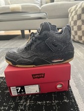 Levi's x Air Jordan 4 Retro Black Denim for Sale Levi's x Air Jordan 4 Retro Black Denim for Sale