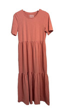 Faherty Womens Tiered Maxi Dress Size M 100% ORGANIC Cotton Boho Comfort Breezy