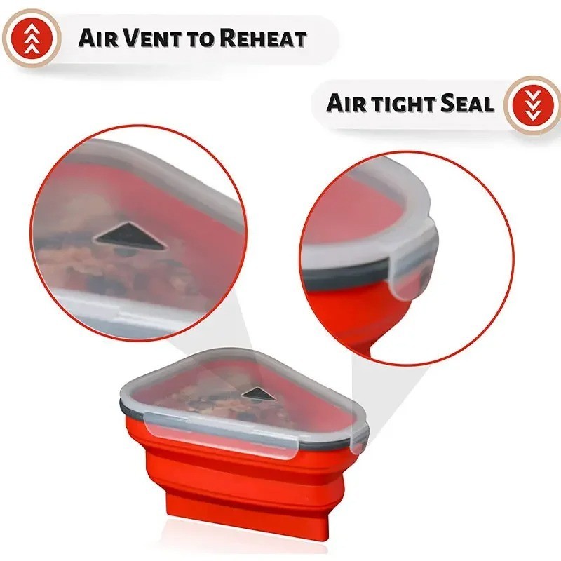 Pizza Pack Storage Container Reusable Foldable Portable Microwavable!