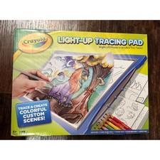 Crayola Light-Up Tracing Pad Blue LED Art Drawing Tablet Stationery Gift Set NEW