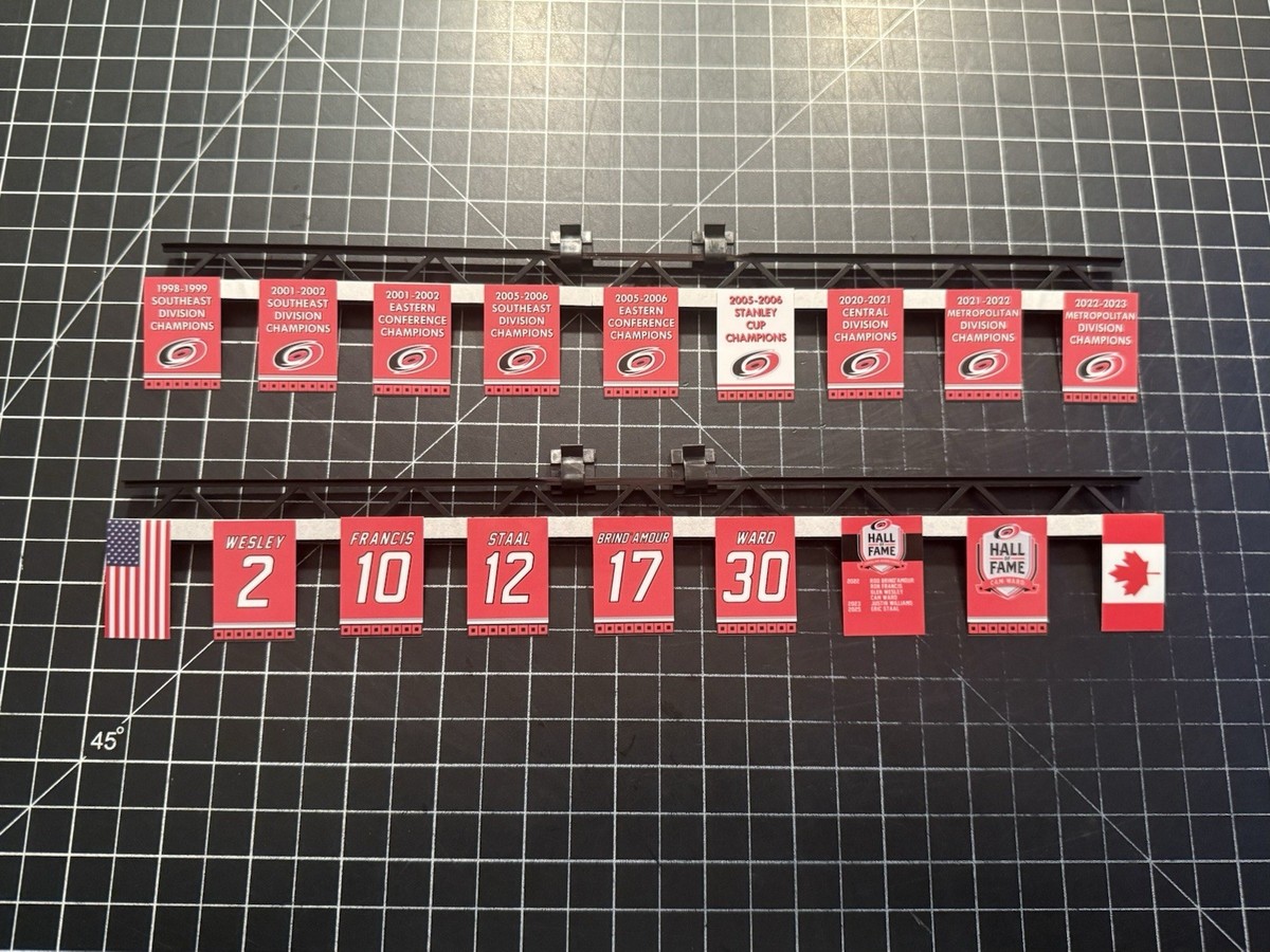 Carolina Hurricanes CHEXX Mini Stanley Cup & Retired # Banner SET