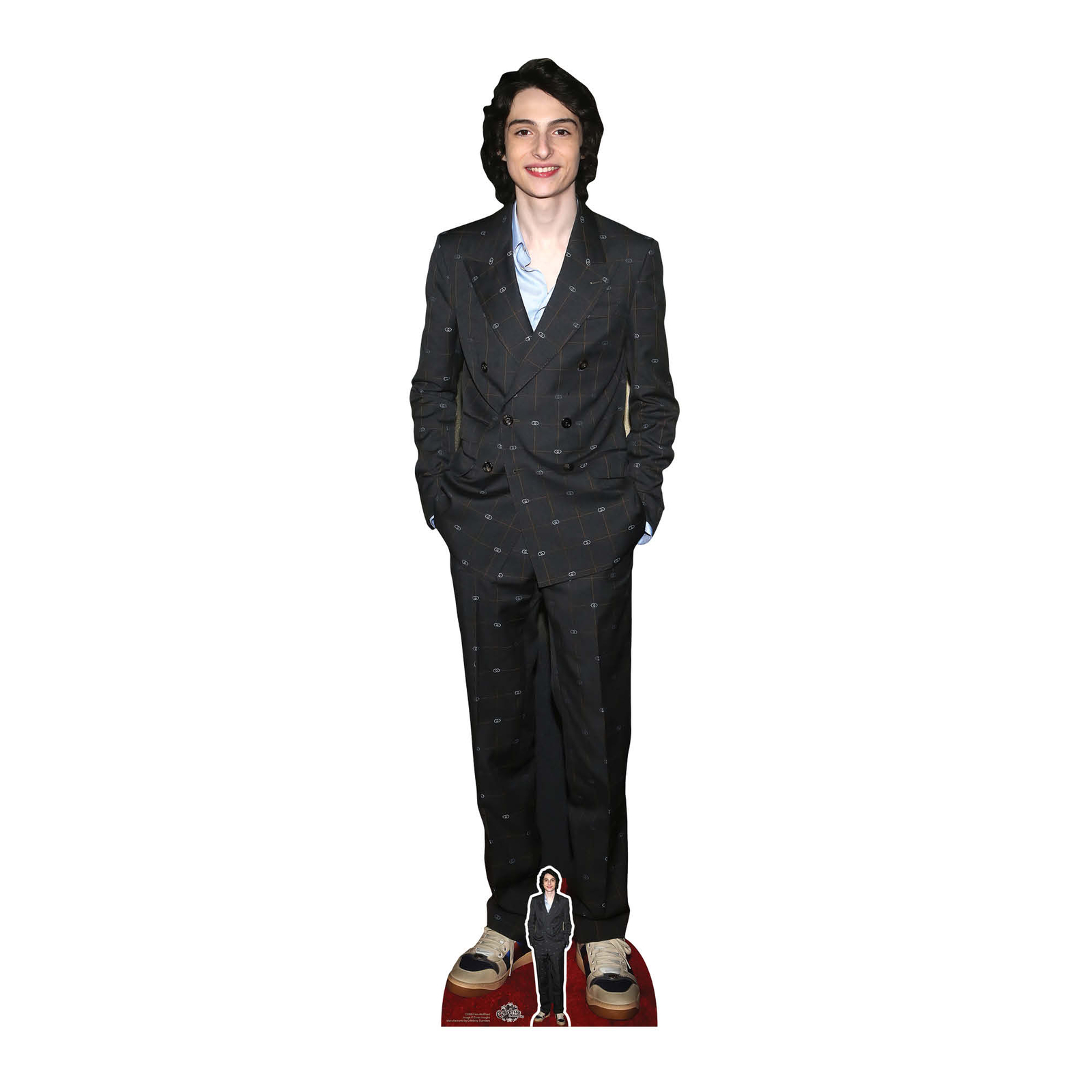 Finn Wolfhard Black Suit Lifesize Cardboard Cutout / Standee with FREE Mini