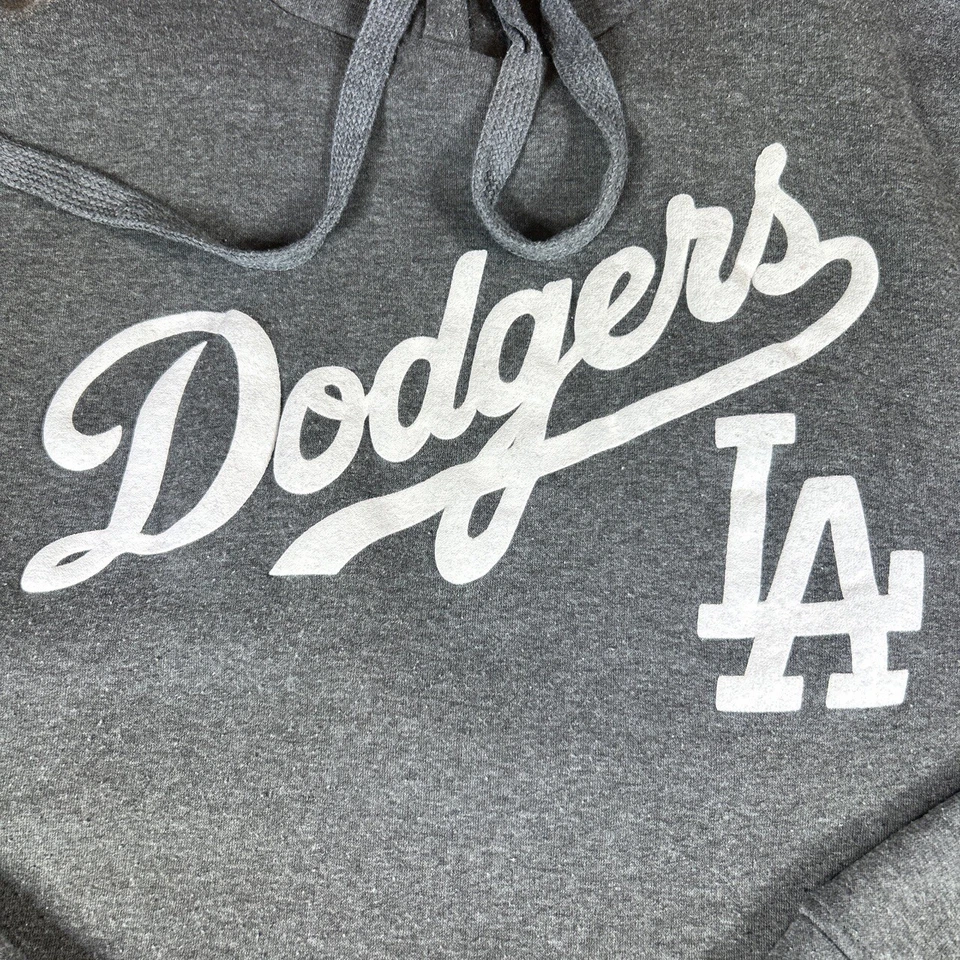 Logan Martin Gray Pullover LA Dodgers Hoodie Kangaroo Pocket XL - Image 2 of 4