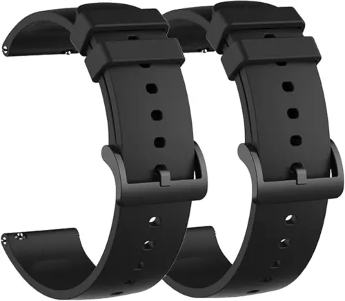 2 Pack Waterproof Bands Compatible with Amazfit Bip 3 Pro Watch Band, Soft Silic