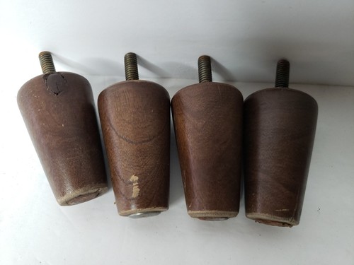 VTG SET OF 4 MID CENTURY MODERN TAPERED WOODEN 2.5” REPLACEMENT LEGS - Picture 4 of 4