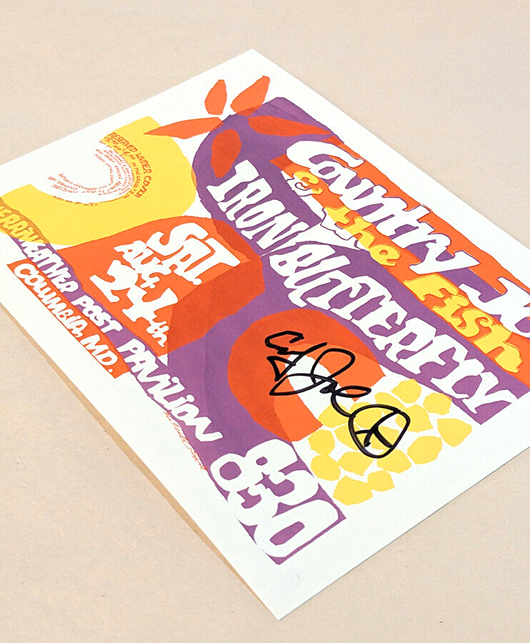 COUNTRY JOE McDONALD & THE FISH signed 5x7 photo card WOODSTOCK