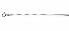 Silver plain curb chain, 1.6 mm link, 33" / 84 cm