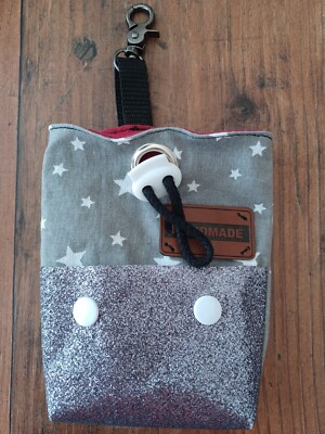 Leckerlibeutel Silber Sterne Hund / Pferd /Katze Handmade