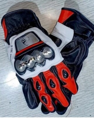 Ducati Motorcycle Leather Racing Gloves Motorbike Riding Gloves All Sizes