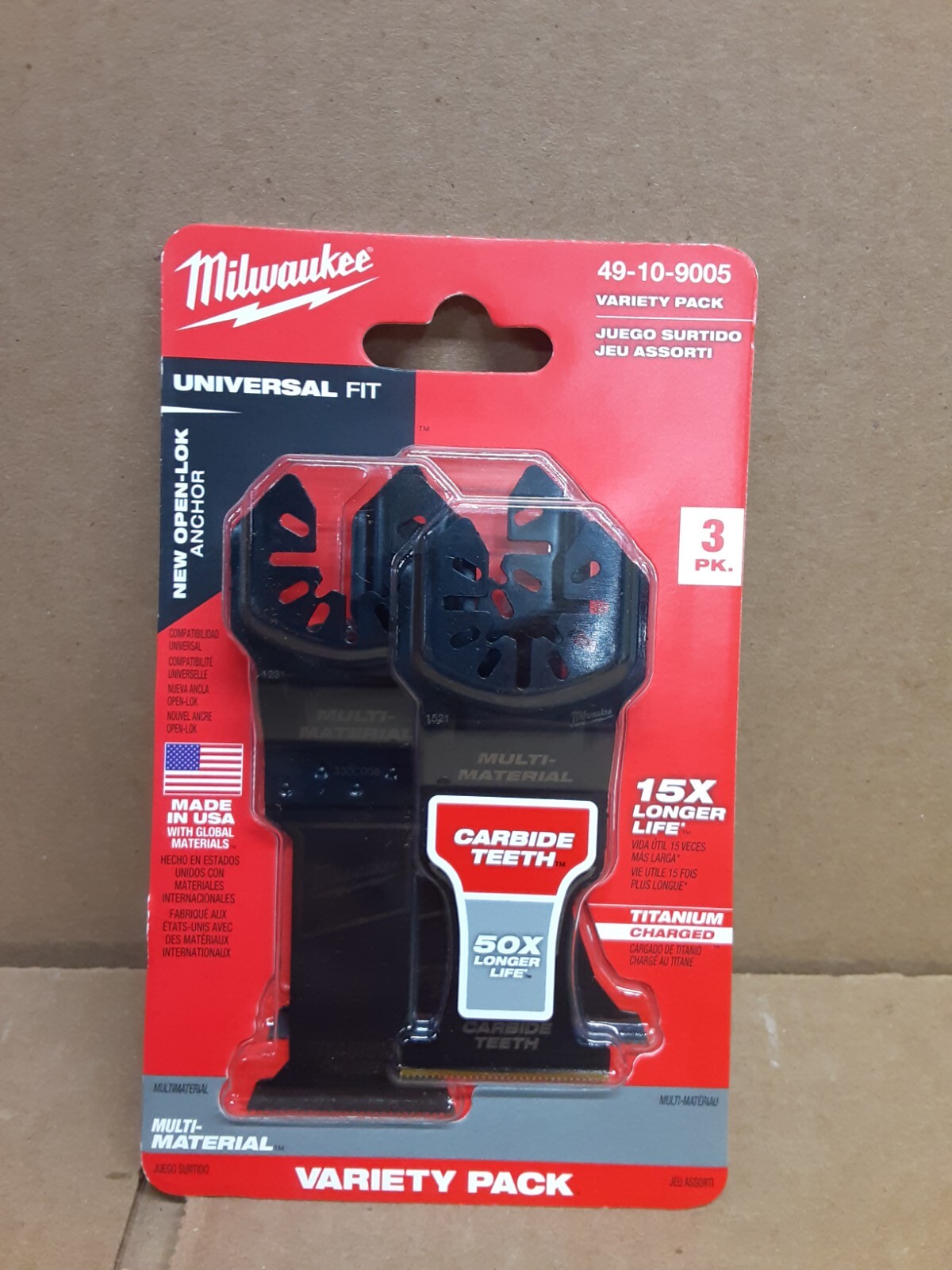 Milwaukee 3 Pk. Assortment  Oscillating Multi-Tool Blades  49-10-9005