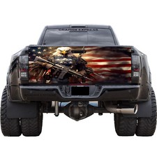Tailgate Wrap American Flag Eagle Vinyl Graphic Decal Sticker Pickup Decal T341