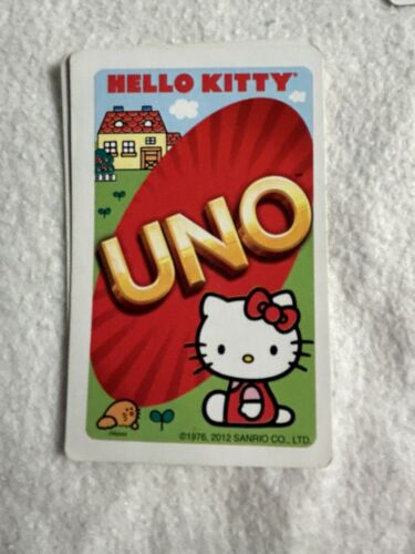 HELLO KITTY Uno CARD GAME CARDINAL Exclusive "Hello Kitty Bow"Rule 2012 Rare - Picture 2 of 10