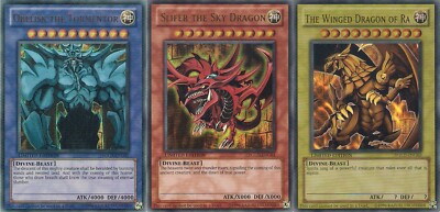Legendary Collection Set of 3 Egyptian God Cards Slifer,Obelisk, Ra YGLD*  YuGiOh | eBay