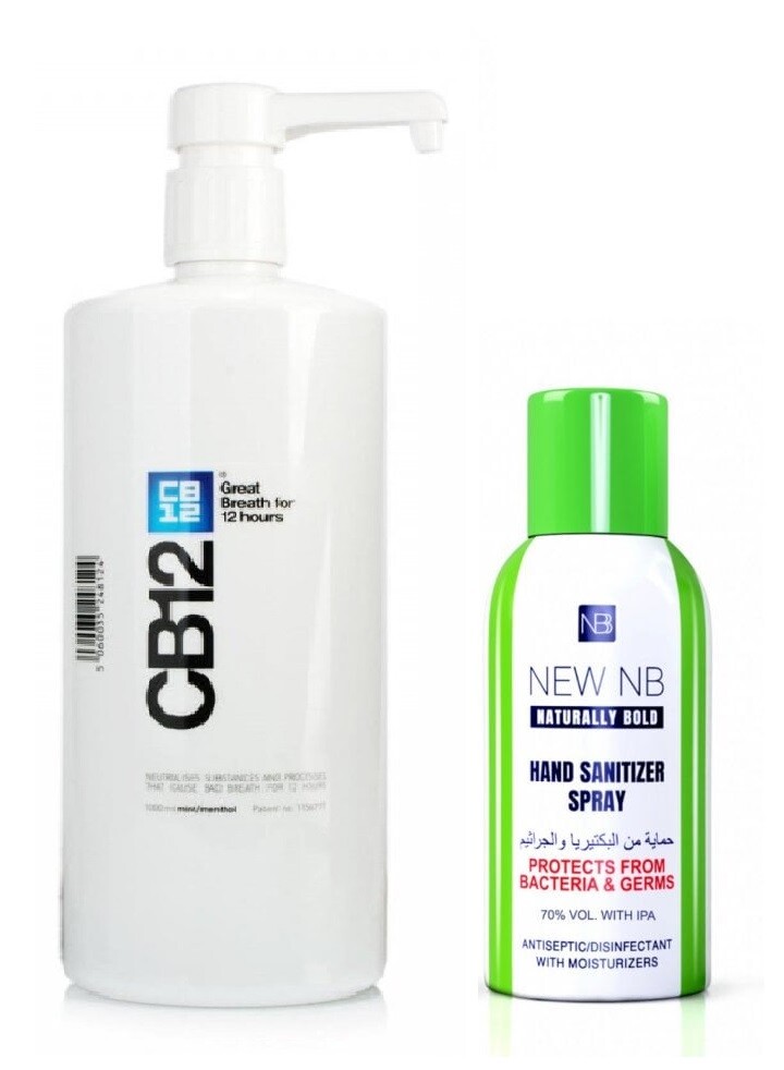 CB12 Mint Mouth Rinse 1000ml + FREE NB Skin Cleansing Spray 120ml