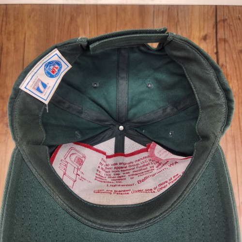 VINTAGE Logo 7 Green Bay Packers Hat Cap Strap Back Green NFL Football Logo Mens - Picture 9 of 10