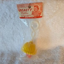 Vintage Baby Rattle Toy BEAUTY RATTLES Made in Hong Kong Unopened 4"