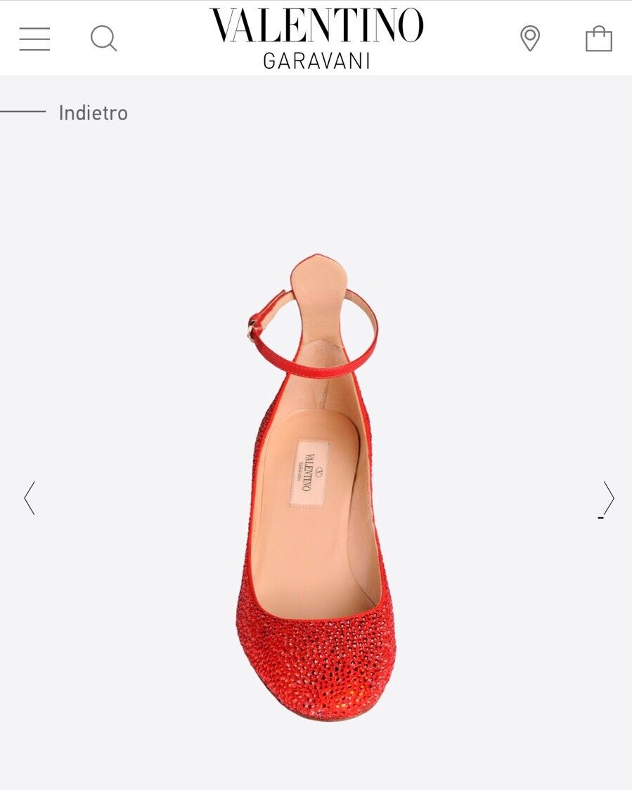 Valentino Garavani Swarovski Crystal Strass Ruby Red Tan-Go Valentino Garavani Swarovski Crystal Strass Ruby Red Tan-Go